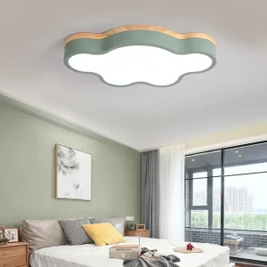 Plafonnier LED bois naturel design scandinave nordique moderne chambre salon éclairage chaleureux économique élégant