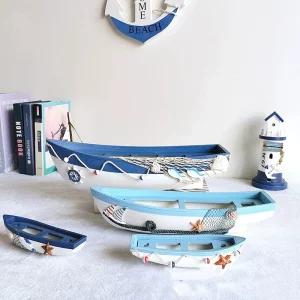 Objets déco bateau marin en bois style nautique décoration maison salon chambre cadeau idée thème méditerranéen
