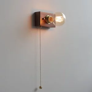 Applique murale bois noyer design moderne Industriel lumière chaleureuse salon chambre hall escalier décoration élégante économique