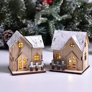 Décoration LED de Noël en bois naturel maison miniature ambiance chaleureuse pour intérieur fête élégance économique cadeau original Décoration LED de Noël en bois naturel maison miniature ambiance chaleureuse pour intérieur fête élégance économique cadeau original