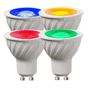 Ampoule LED GU10 5W lumière colorée modulable intérieure extérieure design moderne style épuré éclairage ambiant économique haute performance Ampoule LED GU10 5W lumière colorée modulable intérieure extérieure design moderne style épuré éclairage ambiant économique haute performance