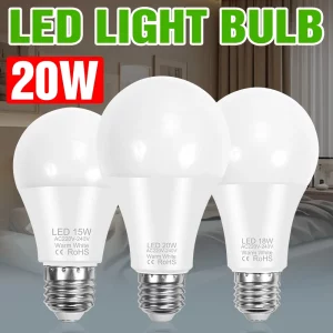 Ampoule LED 20W E27/E26 plafonnier E14 lustre AC220V économie d’énergie éclairage doux blanc froid/chaud Ampoule LED 20W E27/E26 plafonnier E14 lustre AC220V économie d’énergie éclairage doux blanc froid/chaud
