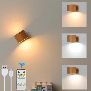 Applique murale LED bois naturel design moderne nordique éclairage chaleureux USB recharge portable chambre salon veilleuse décor Applique murale LED bois naturel design moderne nordique éclairage chaleureux USB recharge portable chambre salon veilleuse décor