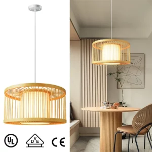 Suspension lumineuse bois naturel bambou design scandinave moderne salon chambre cuisine éclairage doux économique élégant Suspension lumineuse bois naturel bambou design scandinave moderne salon chambre cuisine éclairage doux économique élégant