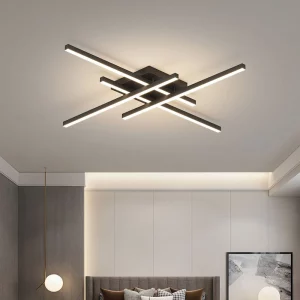 Plafonnier LED moderne minimaliste aluminium design contemporain salon chambre hôtel étude éclairage intérieur uniforme élégant économique