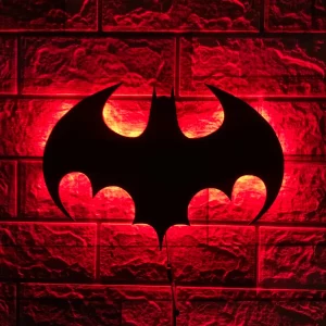 Applique murale LED design moderne pop culture Batman iconique éclairage rouge USB câble 2M montage mural facile Applique murale LED design moderne pop culture Batman iconique éclairage rouge USB câble 2M montage mural facile