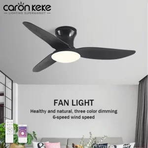 Plafonnier LED bois naturel design moderne ventilateur lumière réglable télécommande 6 vitesses salon chambre bureau éclairage chaleureux économique élégant