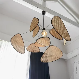 Suspension en rotin PVC design moderne bohème éclairage chaleureux salon chambre restaurant Winfordo Suspension en rotin PVC design moderne bohème éclairage chaleureux salon chambre restaurant Winfordo
