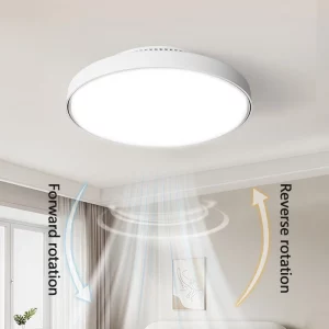 Plafonnier LED moderne design scandinave ventilateur intégré lumière chaleureuse économie d’énergie salon chambre bureau