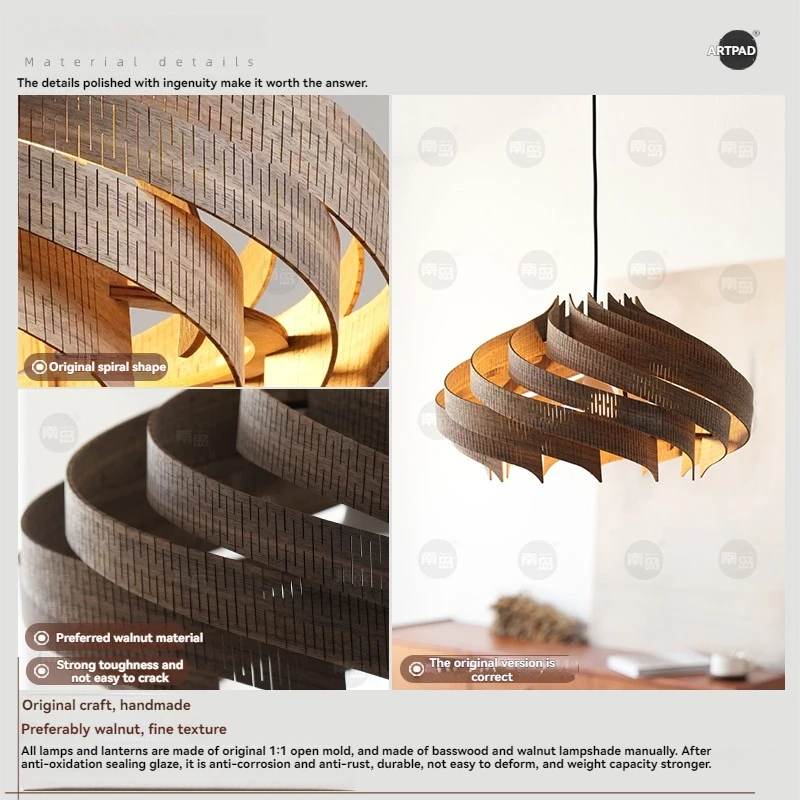 Lampe suspendue bois naturel design scandinave nordique moderne éclairage chaleureux économie d’énergie luminaire sculptural salon chambre