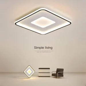 Plafonnier LED aluminium acrylique design moderne minimaliste éclairage doux uniforme salon chambre bureau cuisine économique élégant