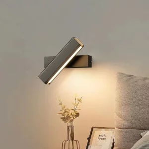 Lampe murale LED design moderne minimaliste en métal noir finition mate éclairage ambiant intérieur chambre salon bureau économique élégant