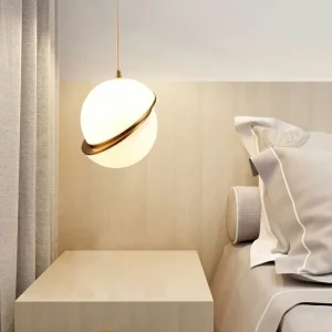 Suspension luminaire nordique en verre et métal doré design moderne minimaliste pour chambre salon bureau éclairage intérieur élégant et chaleureux