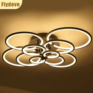 Plafonnier LED moderne design circulaire chrome lumière douce salon chambre salle à manger éclairage intérieur haute qualité économies d’énergie