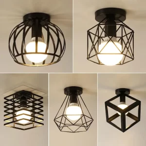 Plafonniers métal noir design industriel moderne salon couloir bureau éclairage central lumière intérieure style minimaliste Plafonniers métal noir design industriel moderne salon couloir bureau éclairage central lumière intérieure style minimaliste