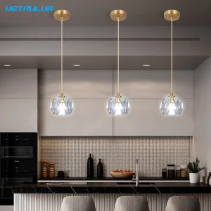 Suspension en métal doré et verre transparent design moderne élégant pour salon chambre cuisine éclairage intérieur suspension luminaire Suspension en métal doré et verre transparent design moderne élégant pour salon chambre cuisine éclairage intérieur suspension luminaire