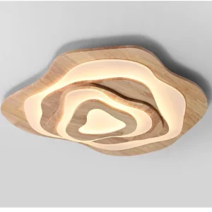 Plafonnier en bois naturel design moderne organique style nordique éclairage LED salon chambre lumière chaleureuse économies d’énergie Plafonnier en bois naturel design moderne organique style nordique éclairage LED salon chambre lumière chaleureuse économies d’énergie