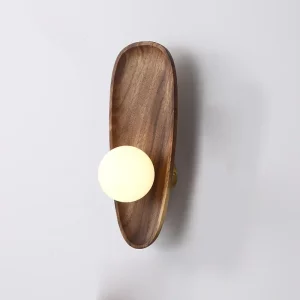 Lampe murale en bois vintage design scandinave LED éclairage chaleureux chambre salon hall Lampe murale en bois vintage design scandinave LED éclairage chaleureux chambre salon hall