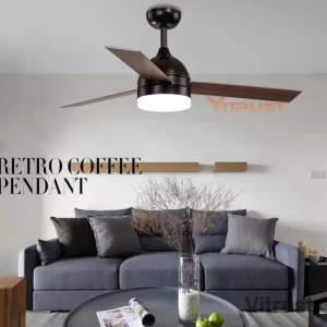 Plafonnier bois LED design rétro moderne ventilateur intégré éclairage chaleureux salon chambre bureau style vintage scandinave nordique Plafonnier bois LED design rétro moderne ventilateur intégré éclairage chaleureux salon chambre bureau style vintage scandinave nordique