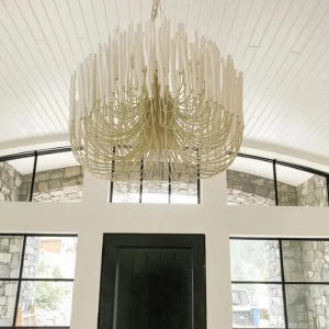 Lustre en bois design bohème suspension médiévale Tilda lampe blanc noir pour restaurant hôtel salon chambres éclairage intérieur moderne Lustre en bois design bohème suspension médiévale Tilda lampe blanc noir pour restaurant hôtel salon chambres éclairage intérieur moderne