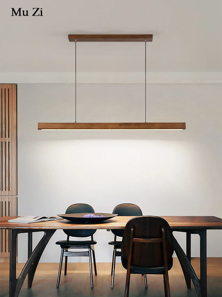 Suspension bois LED design scandinave moderne table cuisine salle à manger éclairage chaleureux économique style nordique luminaire bois naturel