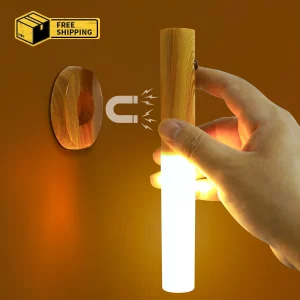 Lampe LED en bois naturel magnétique murale design moderne minimaliste éclairage doux chambre salon veilleuse