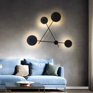 Applique murale LED ronde en fer noir style moderne Industriel salon chambre loft éclairage Design luminaire lumière indirecte économie d’énergie Applique murale LED ronde en fer noir style moderne Industriel salon chambre loft éclairage Design luminaire lumière indirecte économie d’énergie