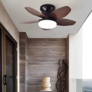 Plafonnier ventilateur bois LED design moderne nordique éclairage chaleureux économique chambre salon ventilation silencieuse élégant