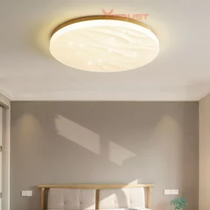 Plafonnier LED bois naturel design scandinave nordique moderne chambre salon éclairage chaleureux économique élégant