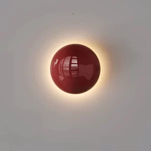 Lampe murale LED moderne métal rouge sphérique design minimaliste éclairage intérieur salon chambre hall décoratif élégant