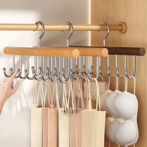Cintre à linge en bois massif multifonctionnel style moderne minimaliste pour chambre dressing organisation vêtements écoénergétique durable Cintre à linge en bois massif multifonctionnel style moderne minimaliste pour chambre dressing organisation vêtements écoénergétique durable