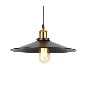 Suspension industrielle vintage métal noir et doré design rétro éclairage salon chambre cuisine bureau hotel ambiance chaleureuse élégante Suspension industrielle vintage métal noir et doré design rétro éclairage salon chambre cuisine bureau hotel ambiance chaleureuse élégante