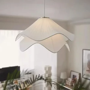 Suspension en tissu moderne et minimaliste lumière douce pour salon chambre et salle à manger design épuré et éthéré Suspension en tissu moderne et minimaliste lumière douce pour salon chambre et salle à manger design épuré et éthéré