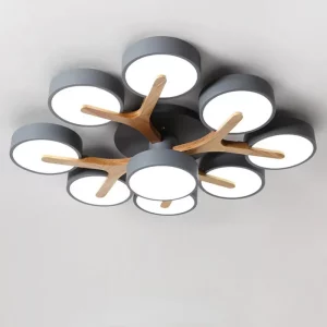 Plafonnier LED bois naturel design nordique moderne éclairage chaleureux salon chambre cuisine économique élégant Plafonnier LED bois naturel design nordique moderne éclairage chaleureux salon chambre cuisine économique élégant