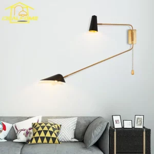 Applique murale industrielle à bras oscillant en cuivre design moderne et épuré éclairage LED E27 salon chambre canapé literie style industriel luminaires design décoration murale économie d’énergie Applique murale industrielle à bras oscillant en cuivre design moderne et épuré éclairage LED E27 salon chambre canapé literie style industriel luminaires design décoration murale économie d’énergie