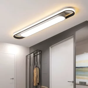 Plafonnier LED métal design moderne minimaliste noir et blanc éclairage intérieur allée chambre salon économies d’énergie élégance industrielle Plafonnier LED métal design moderne minimaliste noir et blanc éclairage intérieur allée chambre salon économies d’énergie élégance industrielle