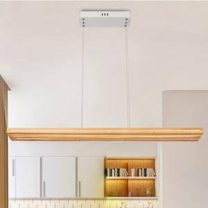 Suspension LED bois naturel design moderne minimaliste éclairage chaleureux salle à manger salon bureau Suspension LED bois naturel design moderne minimaliste éclairage chaleureux salle à manger salon bureau