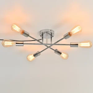 Plafonnier métal Edison design industriel moderne 6 lumières éclairage chaleureux cuisine salon chambre salle à manger décoration industrielle Plafonnier métal Edison design industriel moderne 6 lumières éclairage chaleureux cuisine salon chambre salle à manger décoration industrielle