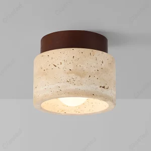 Plafonnier LED bois naturel design moderne minimaliste avec pierre travertin salon chambre éclairage chaleureux économique élégant Plafonnier LED bois naturel design moderne minimaliste avec pierre travertin salon chambre éclairage chaleureux économique élégant
