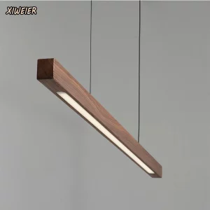 Suspension bois LED design moderne minimaliste salle à manger salon bureau éclairage chaleureux économique élégant