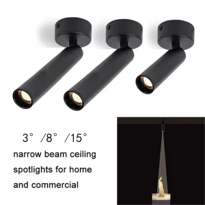 Plafonnier LED aluminium design moderne minimaliste pour salon galerie éclairage ciblé économique élégant