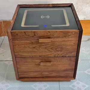 Meuble de chevet en bois minimaliste design moderne marocain rangement salon table intelligente pour chambre à coucher