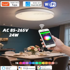 Plafonnier intelligent design moderne ambiant lumineux RGB Wi Fi Alexa Google Home éclairage chambre salon cuisine bureau Plafonnier intelligent design moderne ambiant lumineux RGB Wi Fi Alexa Google Home éclairage chambre salon cuisine bureau