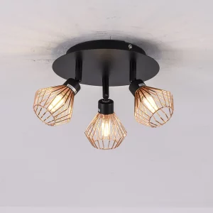 Plafonnier métal design industriel moderne abat-jours cuivré éclairage intérieur salon chambre lumière chaleureuse économique élégant Plafonnier métal design industriel moderne abat-jours cuivré éclairage intérieur salon chambre lumière chaleureuse économique élégant
