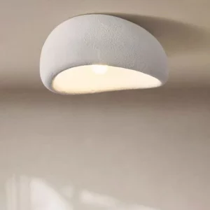 Plafonnier céramique minimaliste design moderne lumière douce chambre salon intérieur épuré éclairage élégant économie d’énergie