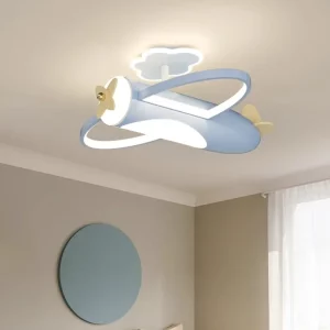 Plafonnier avion bois style moderne design ludique chambre enfant éclairage LED nuage base nuageuse éclairage uniforme Plafonnier avion bois style moderne design ludique chambre enfant éclairage LED nuage base nuageuse éclairage uniforme