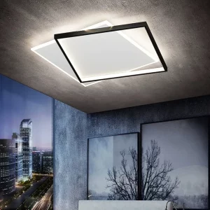 Plafonnier LED moderne minimaliste design carré acrylique métal salon chambre éclairage uniforme élégance contemporaine