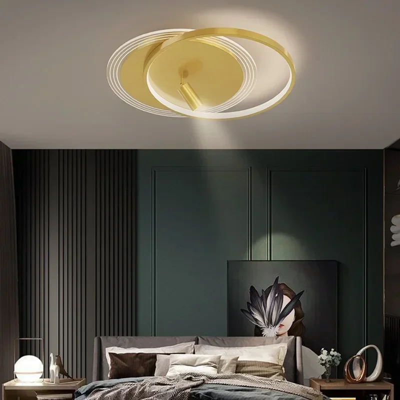 Plafonnier moderne design minimaliste luxe LED doré éclairage créatif salon chambre restaurant élégance industrielle