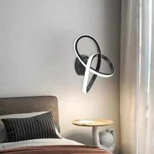 Luminaire mur LED design moderne minimaliste noir et blanc éclairage intérieur chambre salon hall sculpture lumière douce élégance Luminaire mur LED design moderne minimaliste noir et blanc éclairage intérieur chambre salon hall sculpture lumière douce élégance