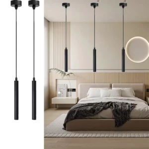 Suspension LED métal noir design moderne minimaliste chambre salon éclairage intérieur élégant économies d’énergie Suspension LED métal noir design moderne minimaliste chambre salon éclairage intérieur élégant économies d’énergie